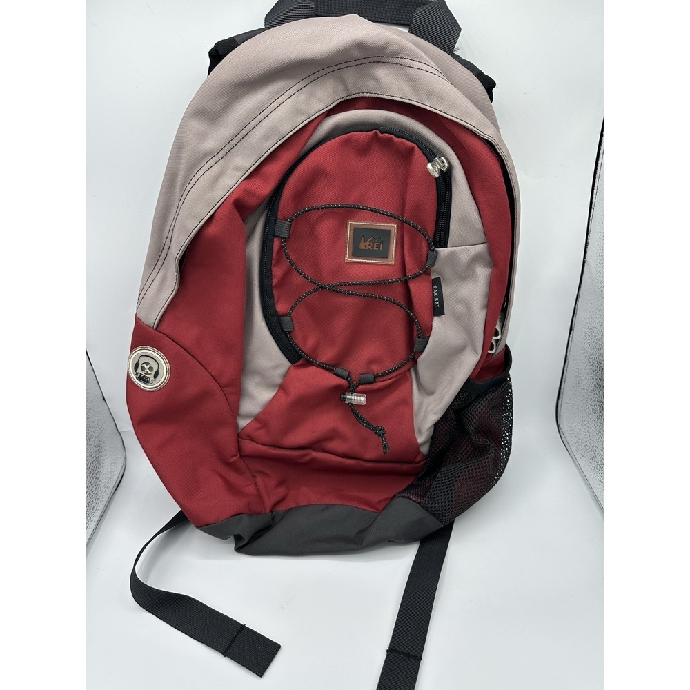 REI Pack Rat Backpack Red Gray Daypack Hiking School Vintage Style